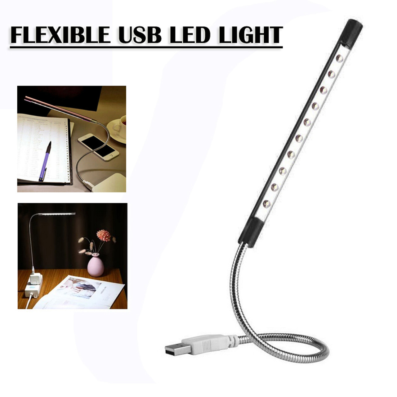 Flexible Touch Switch USB Light Lamp 10 LED For Notebook Laptop Keyboard Reading