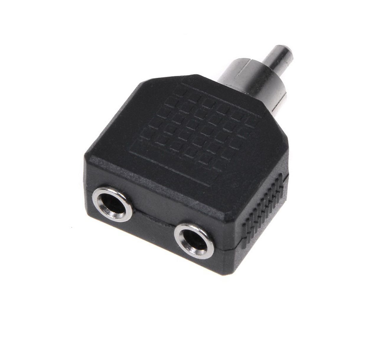 RCA Male Plug to Dual 3.5mm Female Ports Audio Converter Adapter Connector