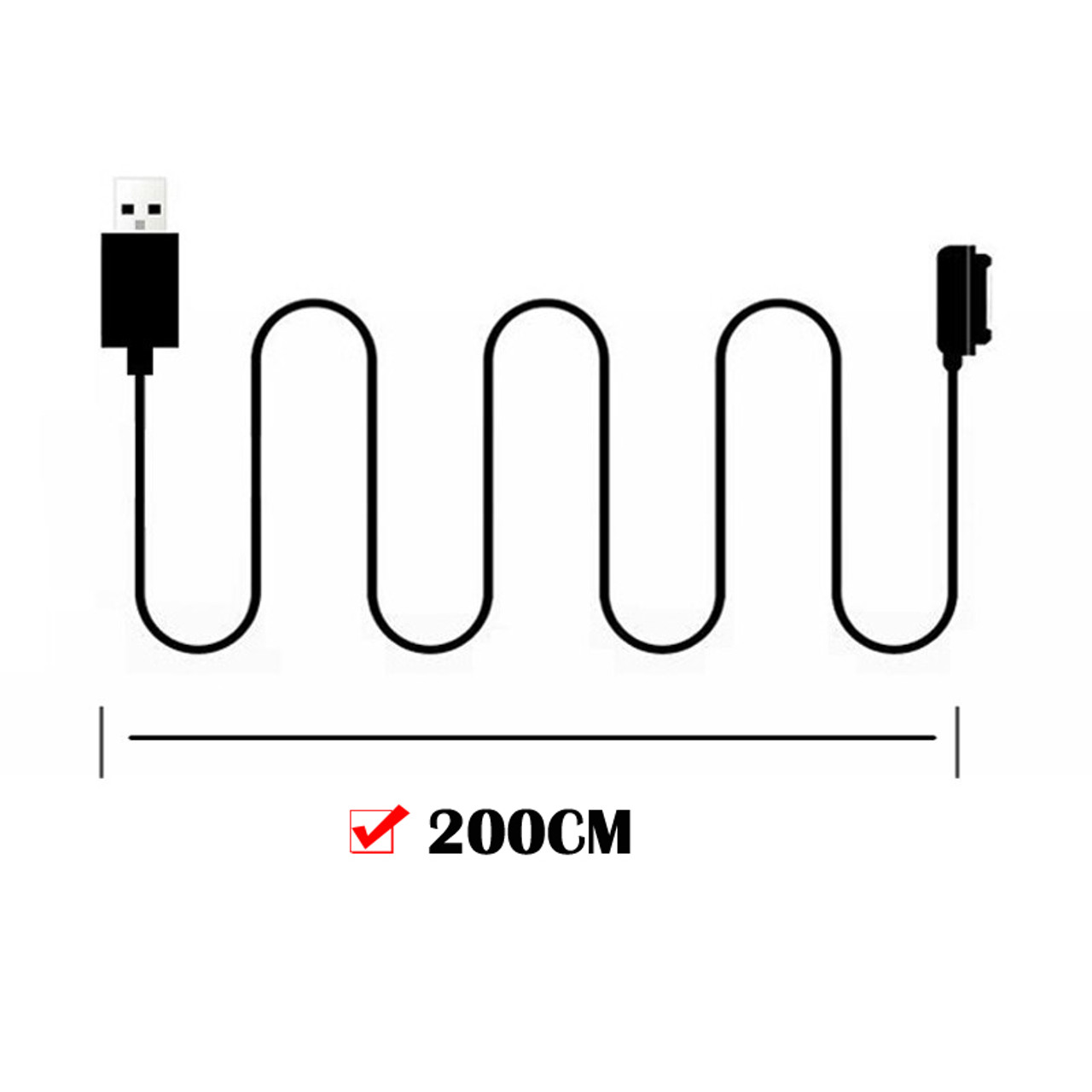 2M Magnetic USB Charging Cable Charger Adapter Cord For Sony Xperia Z3 Z2 Z1 L39H XL39H Black White