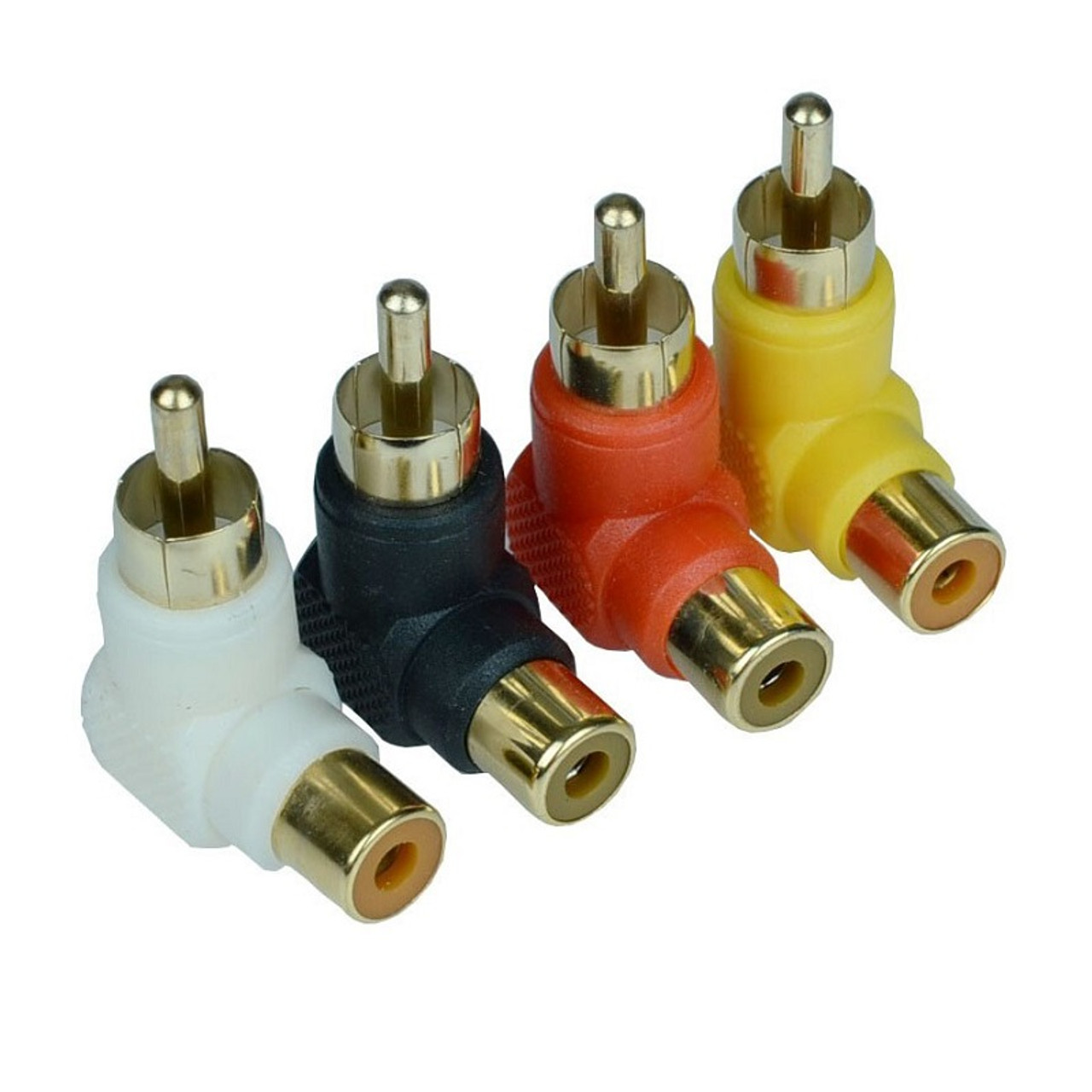 RCA Angled Connector Left Right Up Down 90 Degree Angle Plug Male To Female Elbow Extender