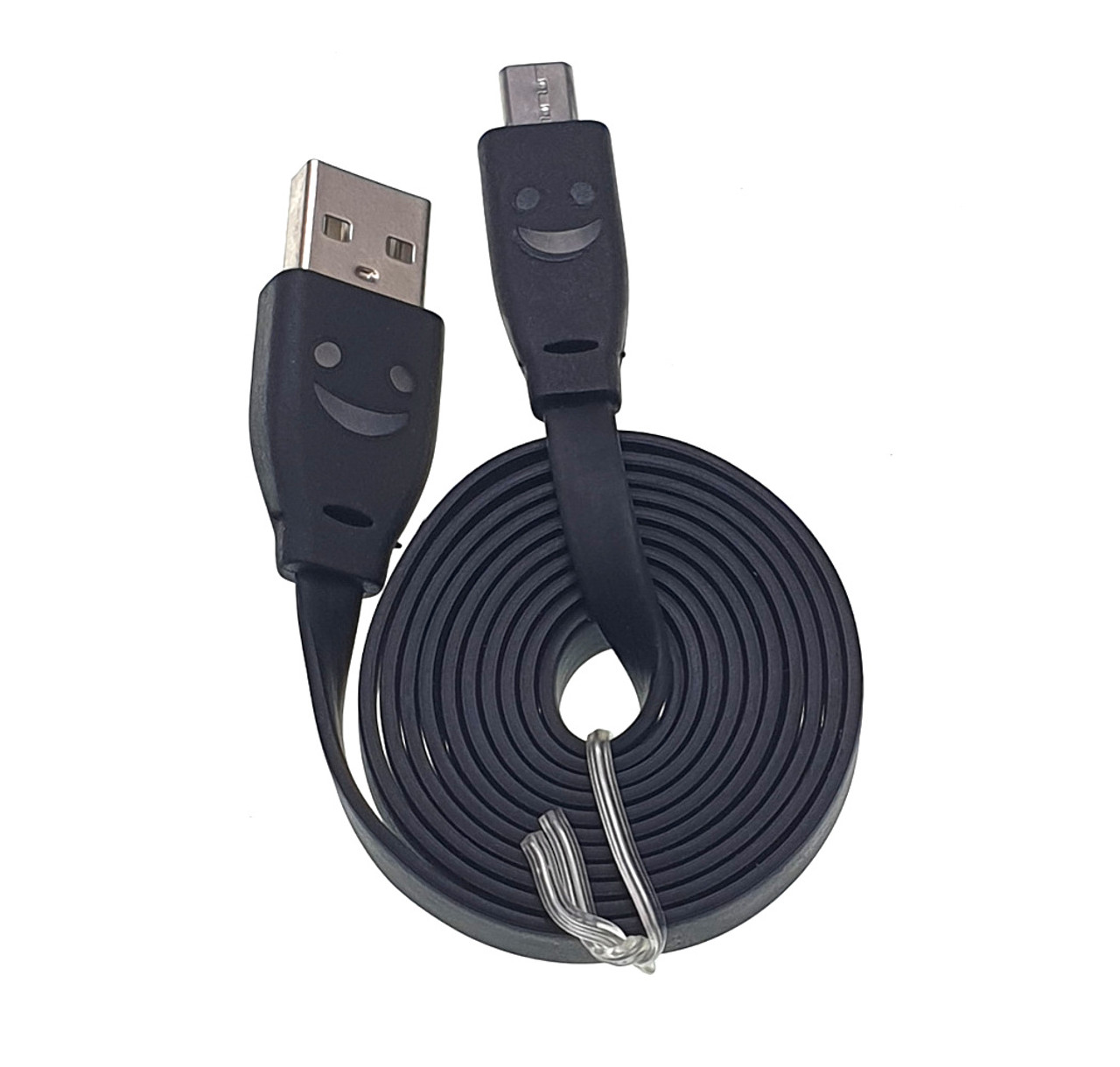 Micro USB Adapter Cable Data Sync Power Supply Charger Cord For Mobile Phone Tablet Power Bank GPS Noodle Flat Smile LED Fashion Design