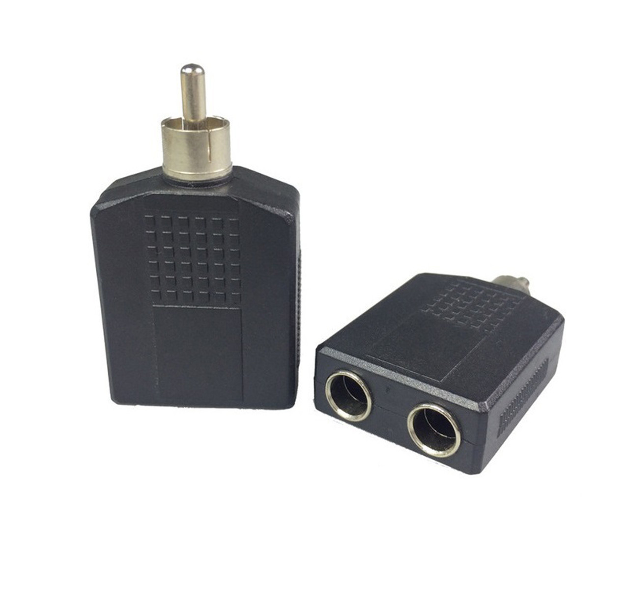 2X RCA Male Plug to Dual 6.35mm 1/4" Female Audio Splitter Converter Connector Adapter