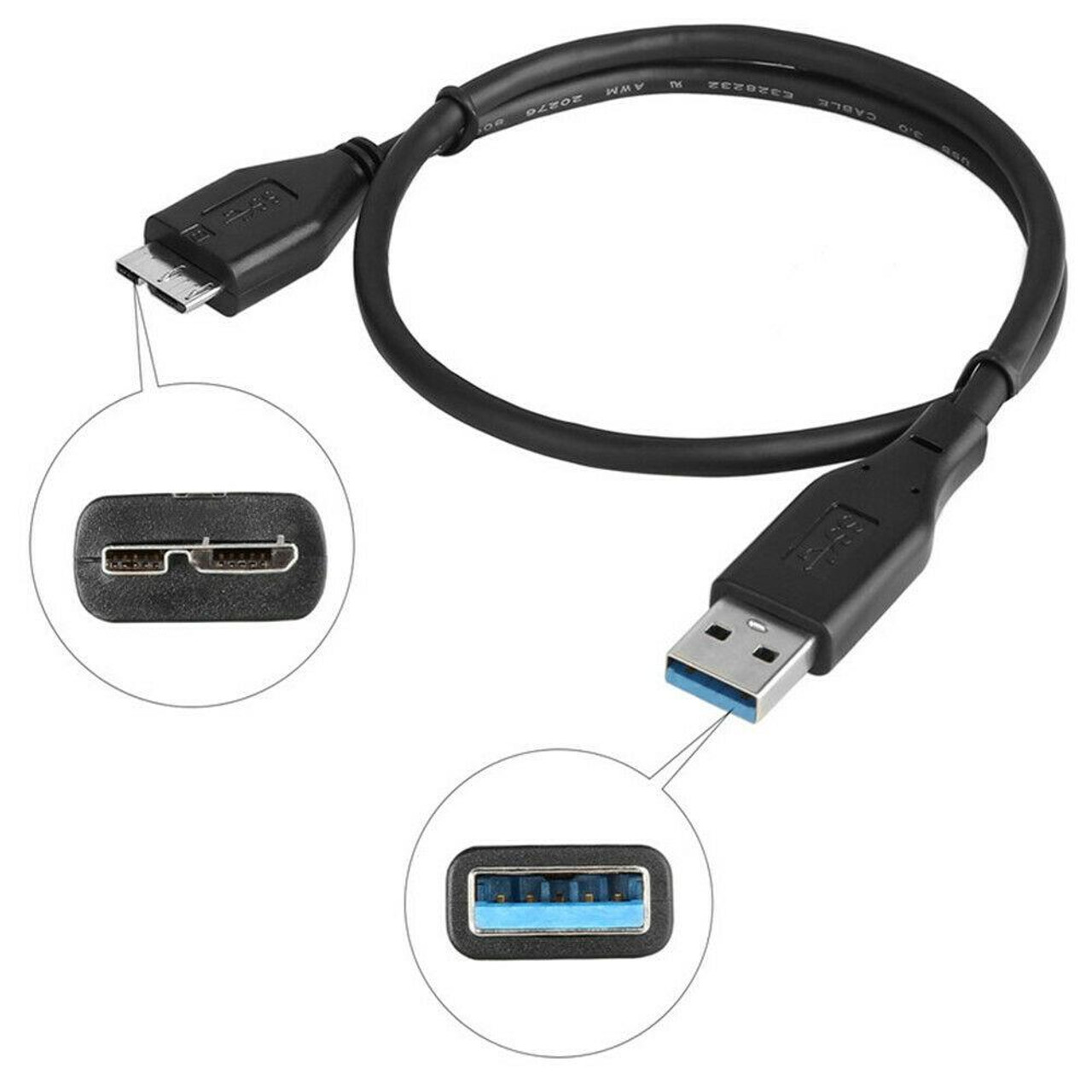 Premium USB3.0 Type-A Male to Micro USB 3.0 Male Adapter Cable 50CM SuperSpeed Suitable For Portable Hard Drive