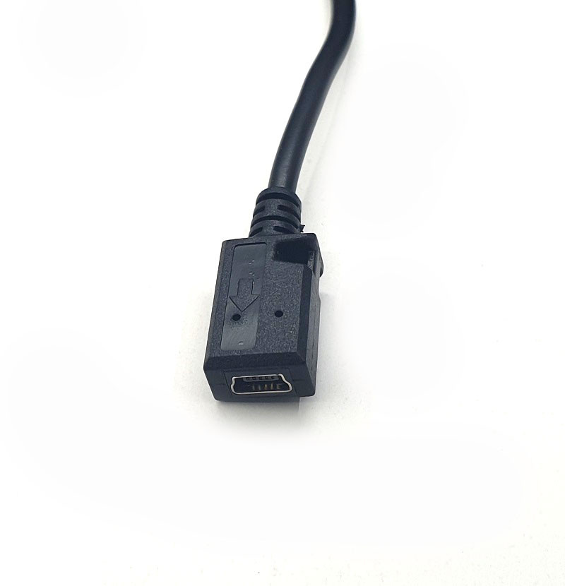 Mini USB Male To Female 90-Degree Elbow Extension Cable - Right Angle Plug For Tight Spaces