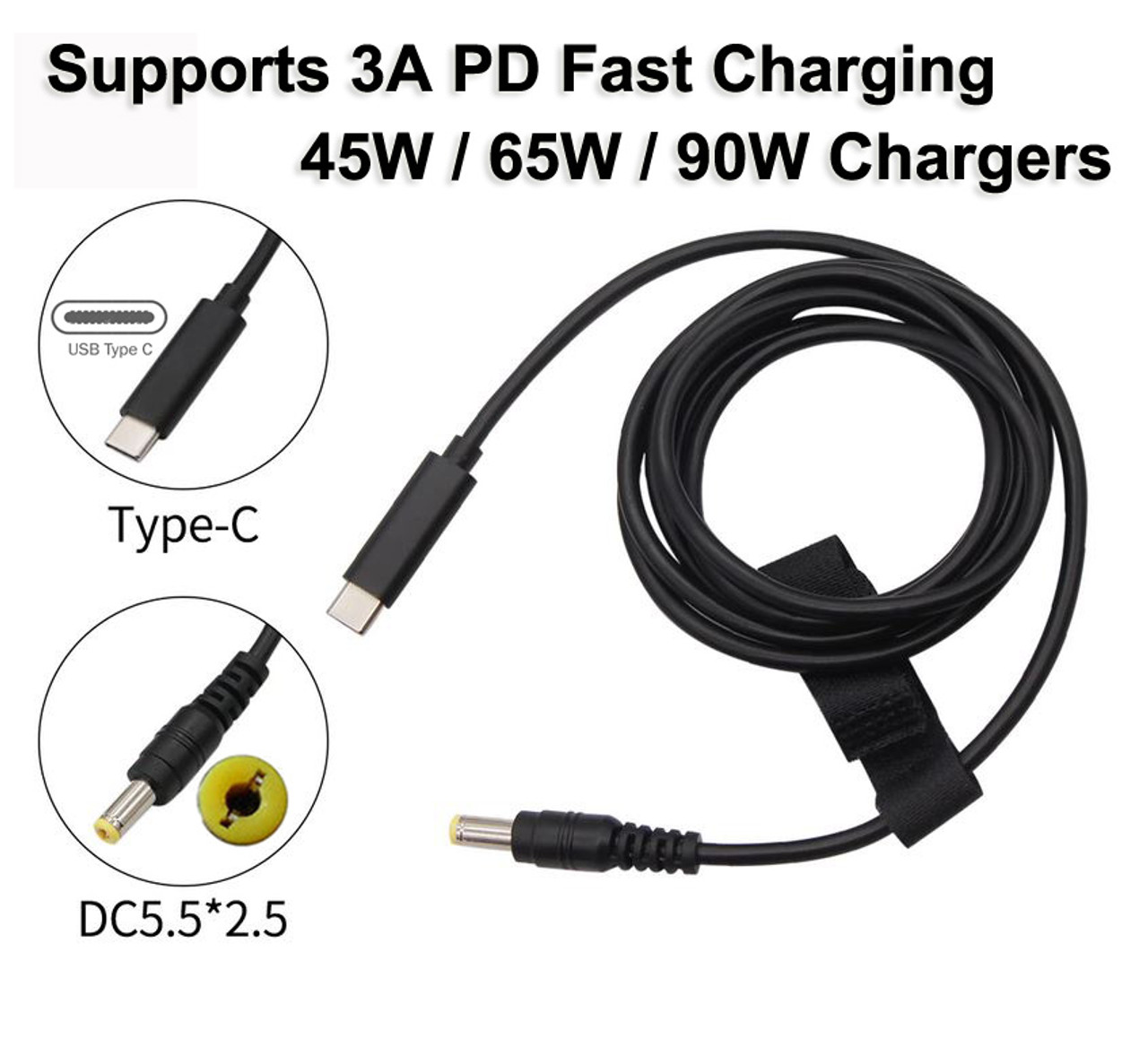 USB-C to PD Charger Adapter Cable 65W 19V