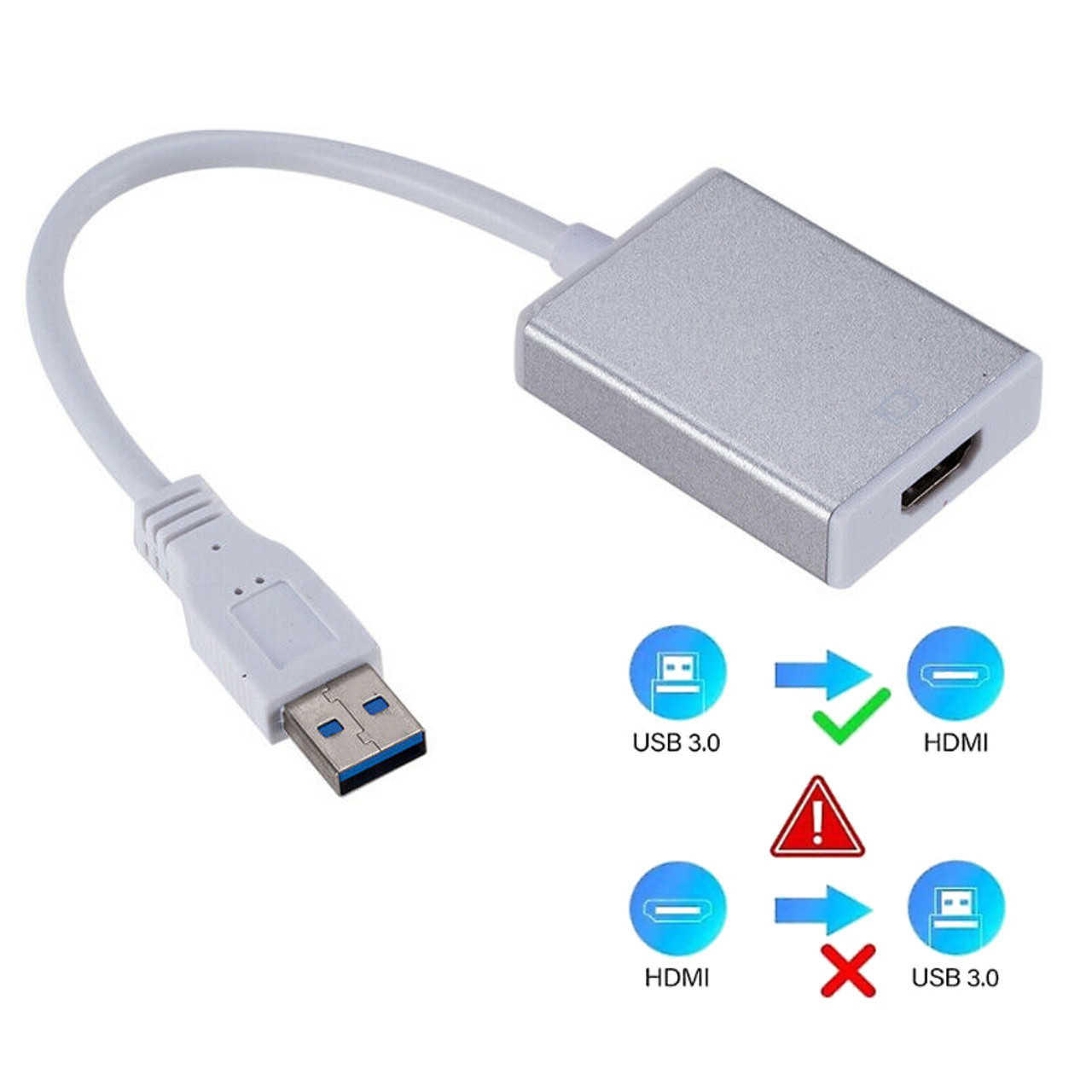 USB 3.0 Male To HDMI Female Adapter Converter Cable Audio Video For Windows 7/8/10 PC 1080P