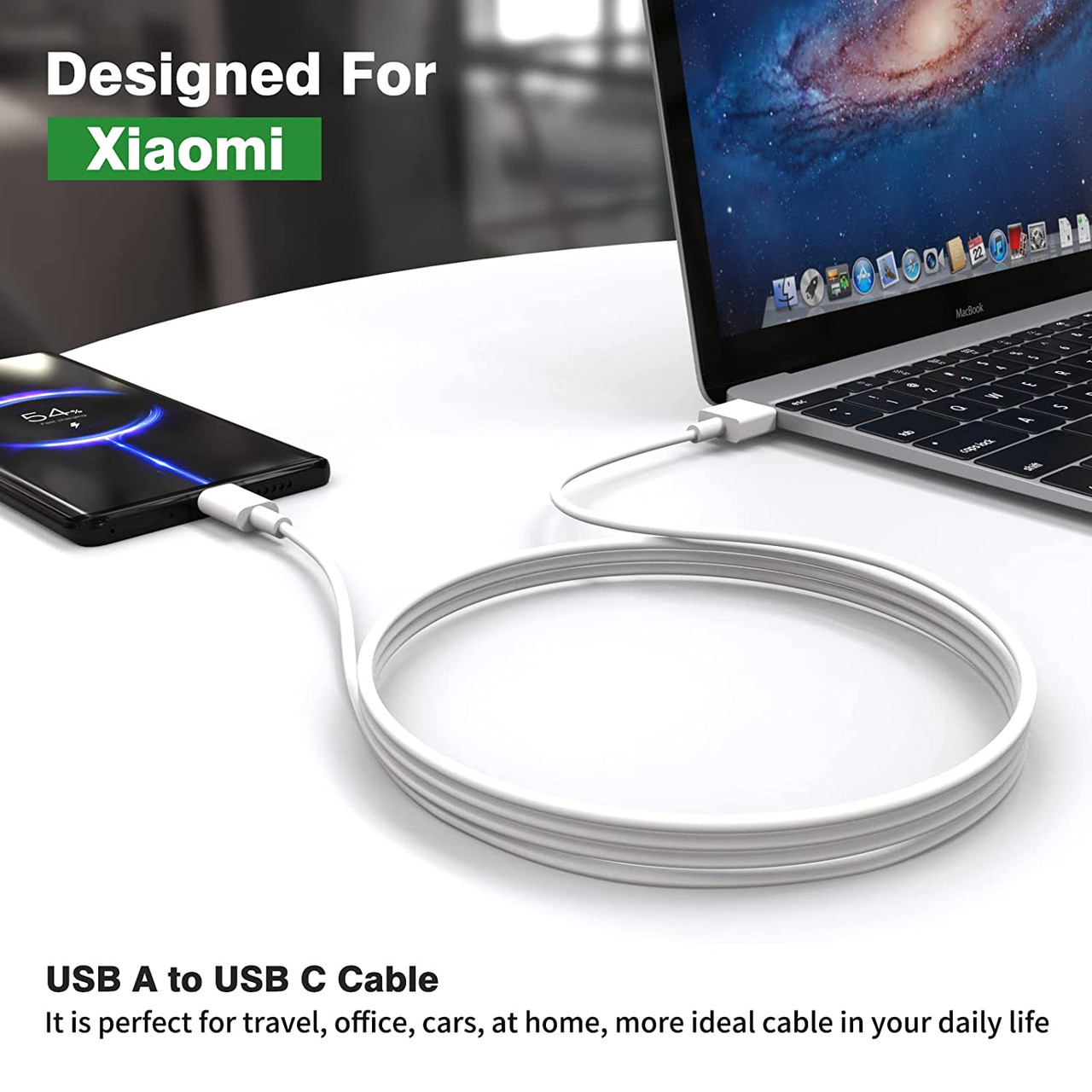 Premium USB Type-C (USB-C) Adapter Cable 6A Fast Charging Data Sync Power Supply Charger Adapter Cord