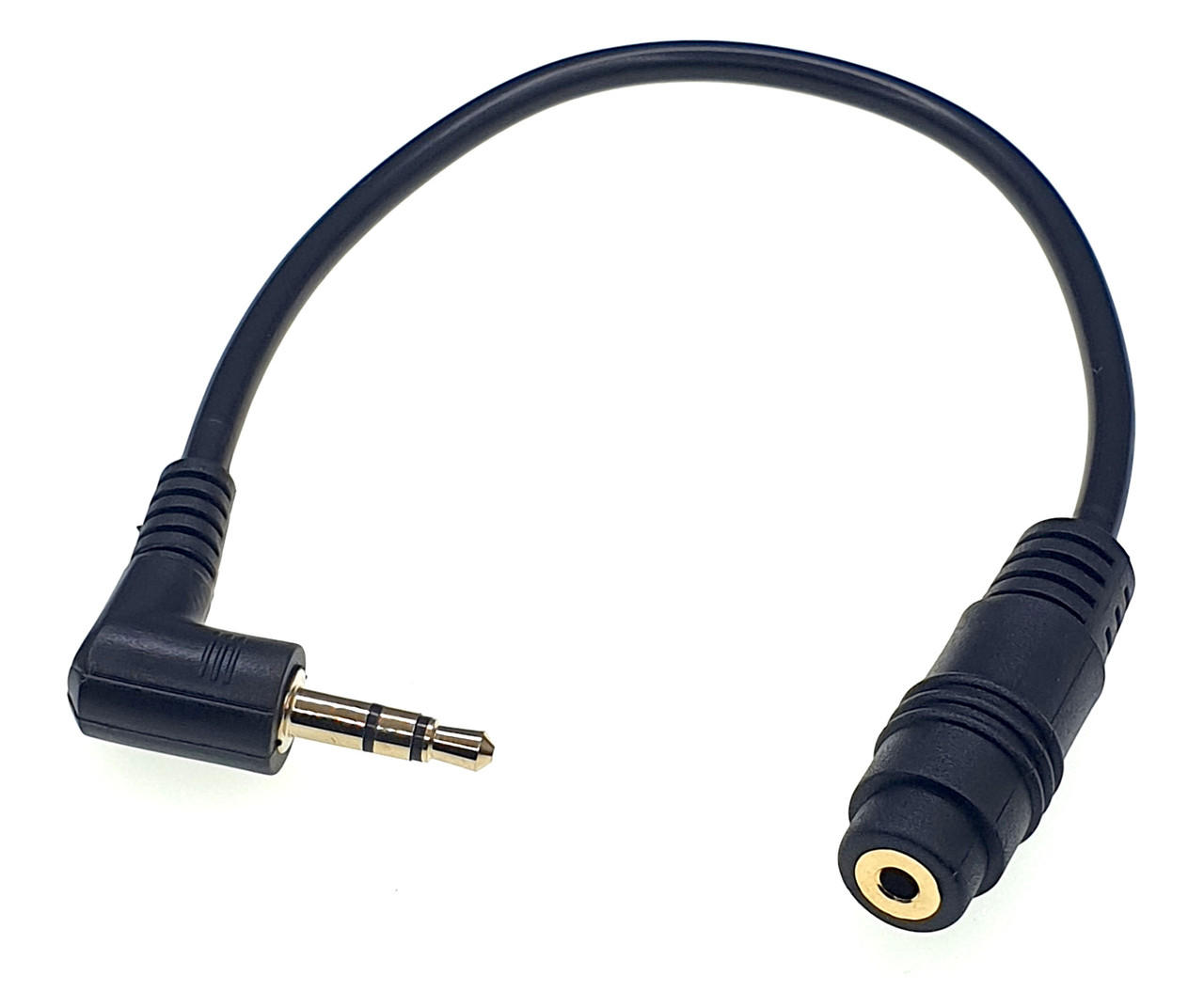 3.5mm Male Angled Plug to 2.5mm Female Adapter Cable Stereo Audio Elbow Connector Cord Suitable For Headset Speaker PC Computer