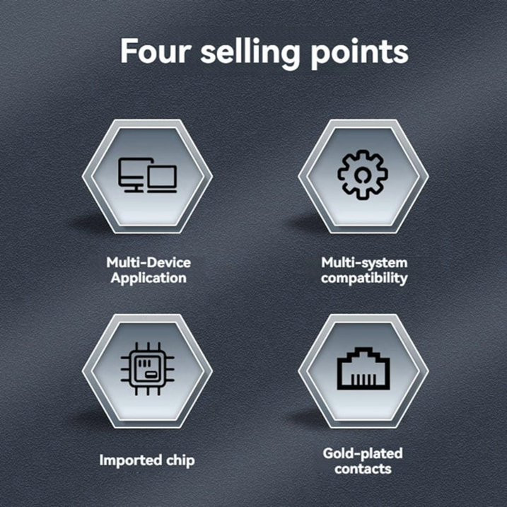 JH Premium USB to Rj45 Console Cable Rollover Debug Cord For Network Switch Router