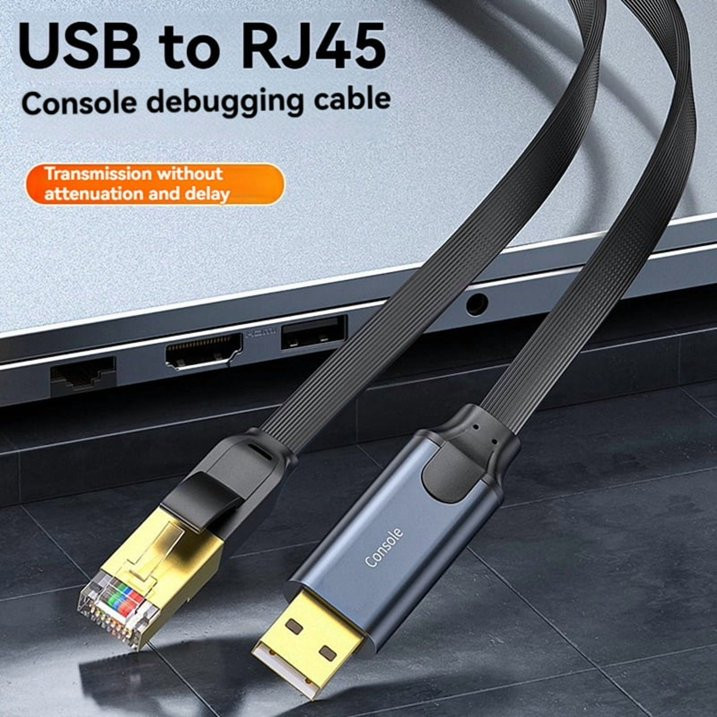 JH Premium USB to Rj45 Console Cable Rollover Debug Cord For Network Switch Router