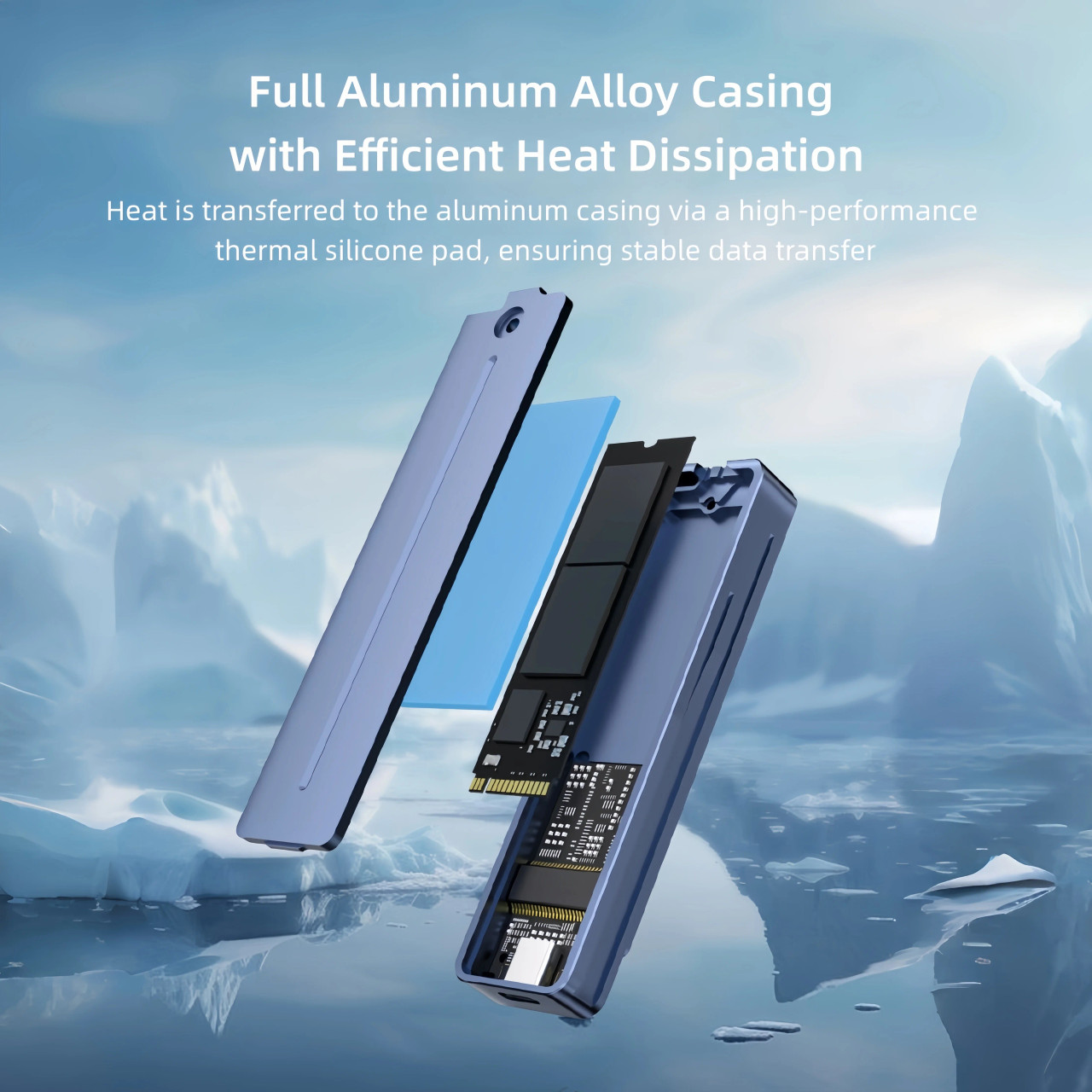 M.2 NVMe SATA SSD Enclosure Case 10Gbps USB-C 3.2 USB Type-C Gen 2 Dual Protocol Reader Premium Metal