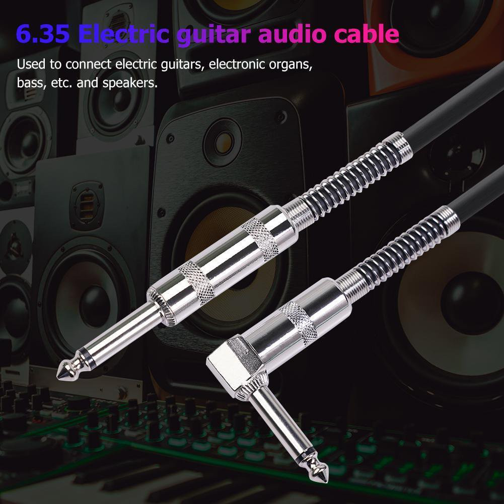 6.35mm Male to 90° Elbow Plug Male Up Down Angle Plug Cable Audio Jack Cord For Bass Drums Guitar 6.5mm Instruments