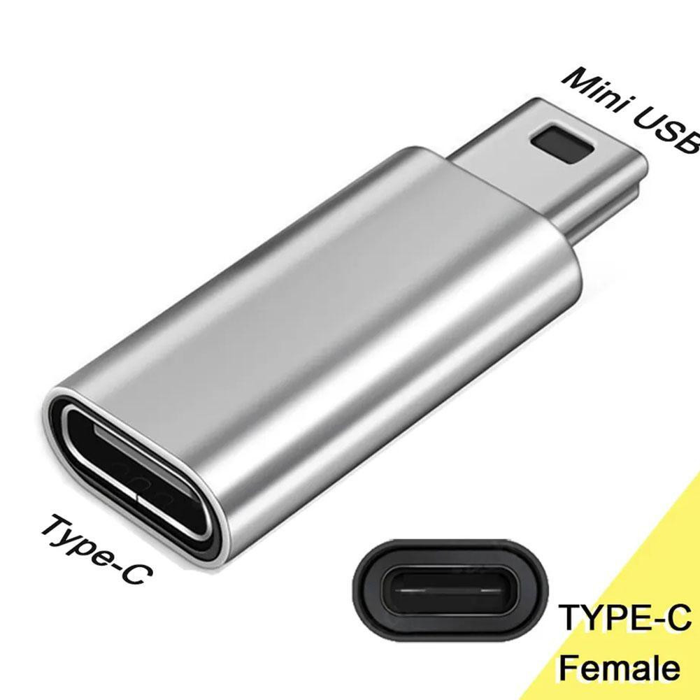 Mini USB 2.0 Male to USB Type-C (USB-C) Female Converter Adapter Connector For Data Sync Power Supply Charger