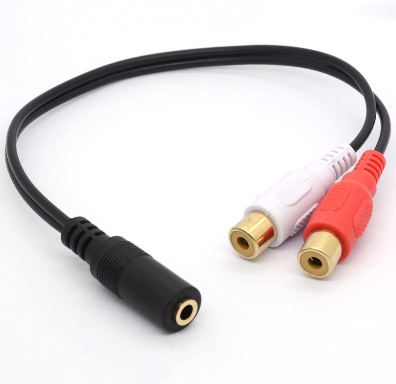 3.5mm Female to 2 RCA Female Jack Converter Adapter Cable AUX  Audio Stereo Auxiliary Splitter Cord Gold Plated