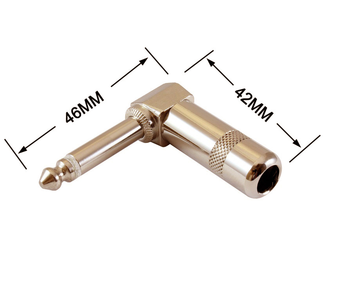 6.35mm 1/4″ Audio Plug Elbow Connector Left Right Angled Jack DIY Design For Guitar Phono Pro Mixer Speaker Cable Connection