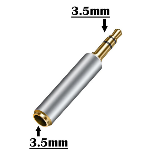 3.5mm Male to Female Extender Stereo Audio Connector 3-Pole TRS Metal Socket Plug Gold Plated