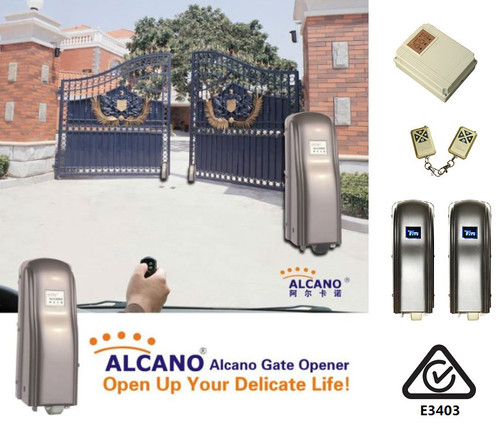 Premium Stainless Steel Double Swing Gate Opener Motor Kit PM180 With 2x Remote Control Brand New Alcano