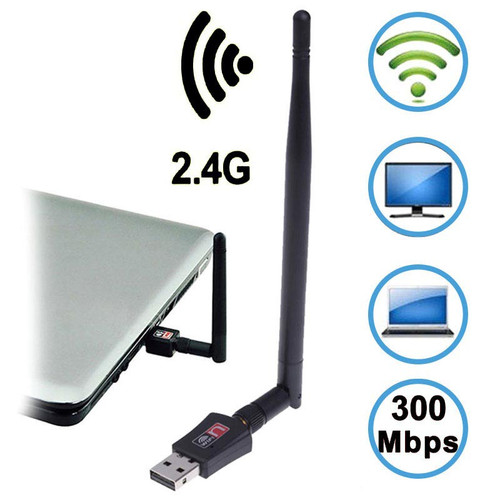 WiFi Wireless Network Card Internet USB Adapter With 5dBi Antenna 802.11n/g/b 300Mbps