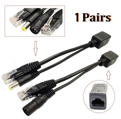 RJ45 Power Over Ethernet PoE Adapter Injector Splitter Pair Kit For IP Camera Wireless AP VoIP Phone Router