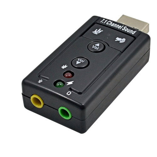 USB External SoundCard Adapter Stereo Audio Virtual 7.1 Ch Headset Speaker Mic For PC Computer Desktop Notebook