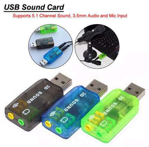 USB External Sound Card 5.1 Channel Audio Speaker Headphone Adapter Supports Mic Input For Computer Laptop Notebook