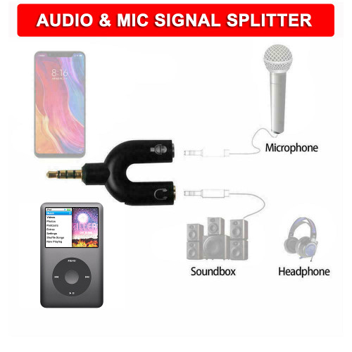 3.5mm TRRS 4-Pole Male to TRS Audio Mic Female Splitter Gold Plated Audio Adapter Connector For Android Mobile Phone Tablet iPhone iPad