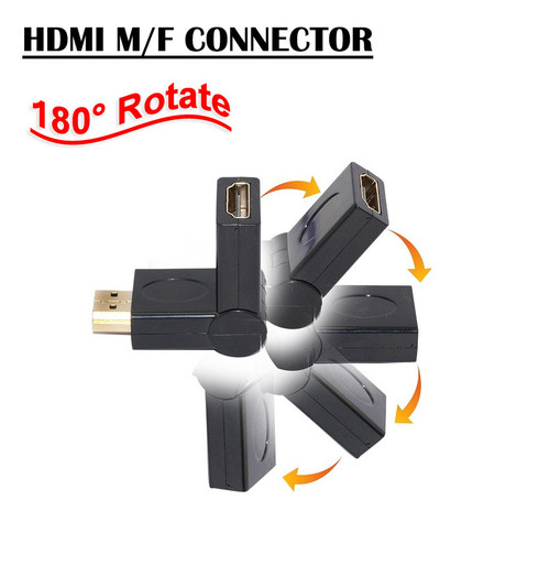 180° Rotate HDMI Male to Female Connector Extender For 3D 1080P HDTV XBOX PS3