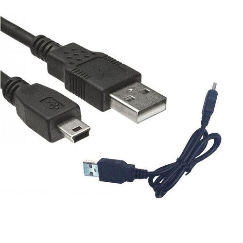 Mini USB 5-Pin Male to Standard USB Type-A Male Adapter Cable Data Transfer Sync Power Supply Charger Cord 100CM Black White