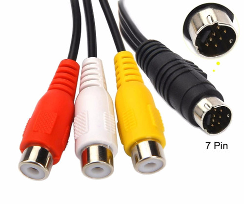 S-Video 7-pin Male to 3 RCA Female Red Yellow White Converter Adapter Cable Video Cord For TV HDTV Computer