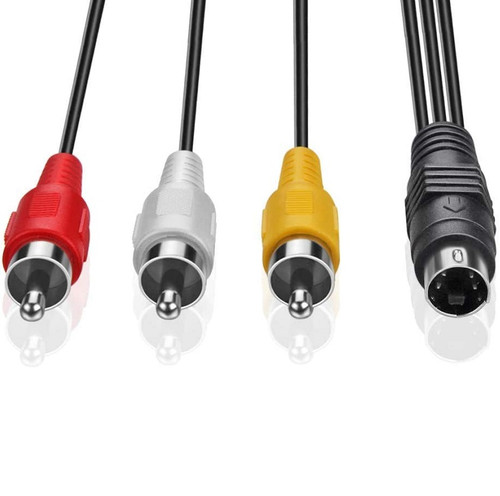 4-Pin S-Video Mini Din Male to 3 RCA Male Converter Cable Component Adapter Cord 1.5M For DVD TV HDTV