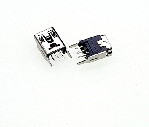 2x Mini USB Type-B Female Port 5-Pin DIP Vertical Leg PCB Socket Connector AU #K
