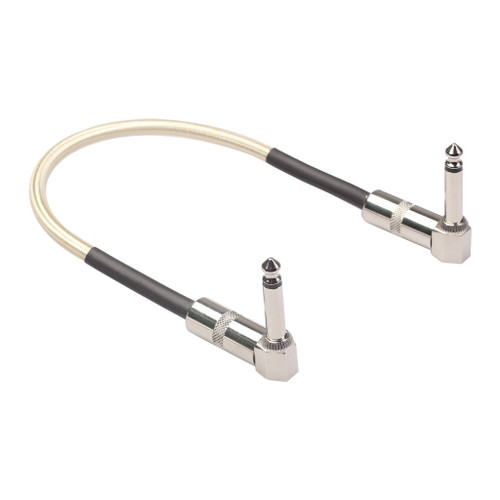 Gold Plated Double 90° Right Angle Guitar Effect Cable Single Block Pedal 6.35mm Connector