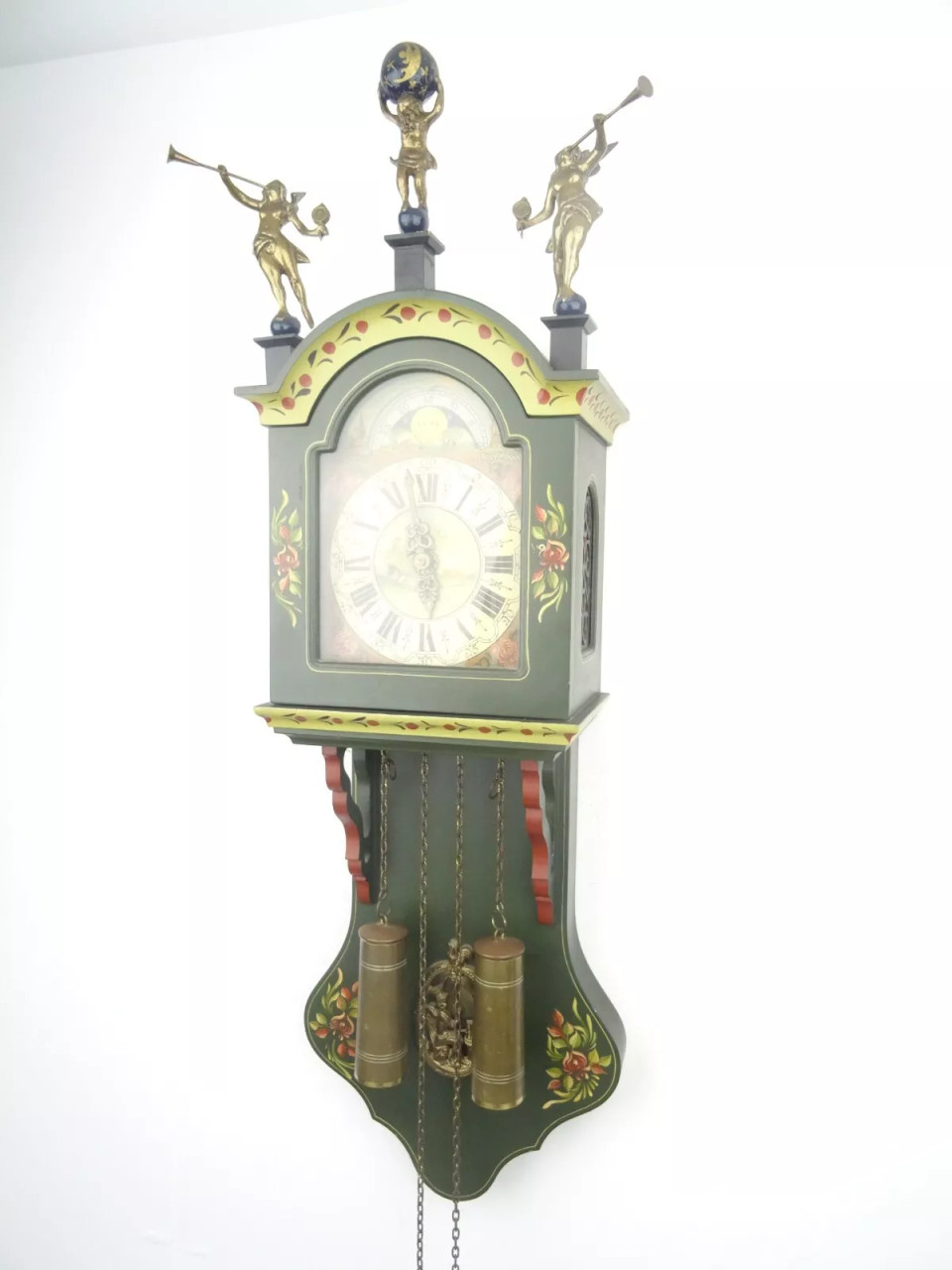 ANTIQUE VINTAGE ANTIQUE FRIESIAN WITH PENDULUM WALL CLOCK - Dutch