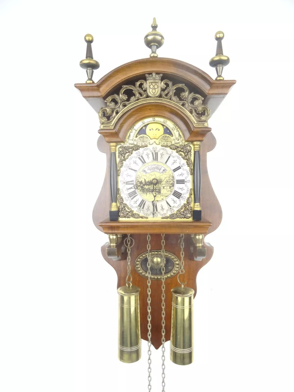 OAKWOOD ANTIQUE VINTAGE ANTIQUE DUTCH SALLANDER WALL CLOCK - Dutch
