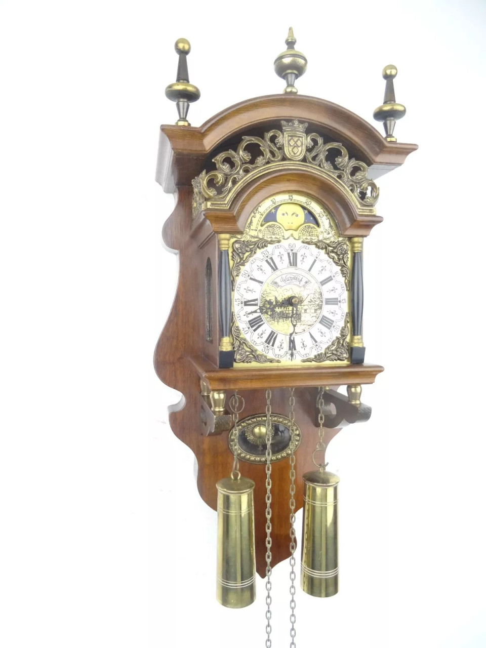 OAKWOOD ANTIQUE VINTAGE ANTIQUE DUTCH SALLANDER WALL CLOCK - Dutch