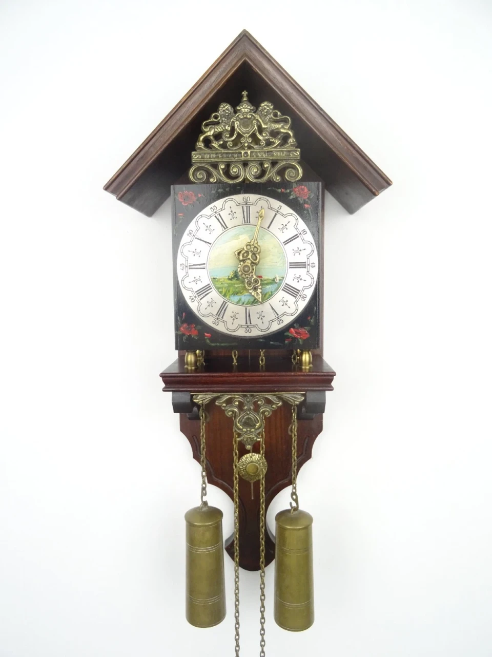 VINTAGE ANTIQUE DUTCH WARMINK WUBA WALL CLOCK 8 Day - Dutch Clocks