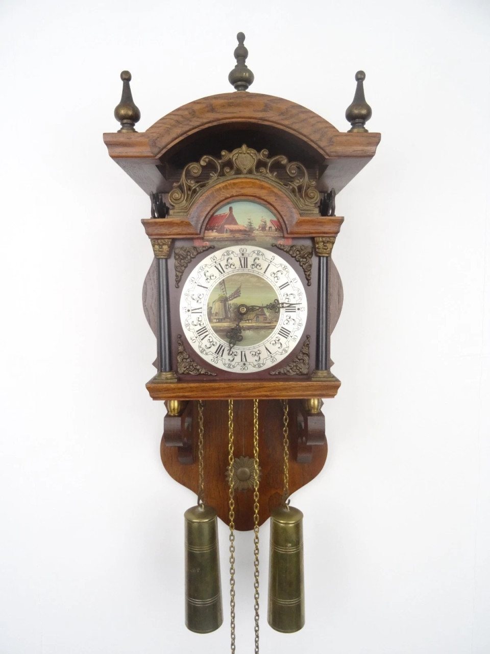 SALLANDER ANTIQUE VINTAGE BEAUTIFUL 8 DAY DUTCH WALL CLOCK - Dutch