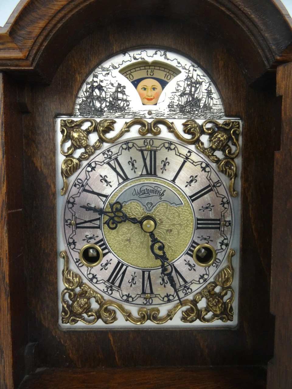 VINTAGE WUBA WARMINK MANTEL DUTCH SHELF CLOCK OAKWOOD - Dutch Clocks