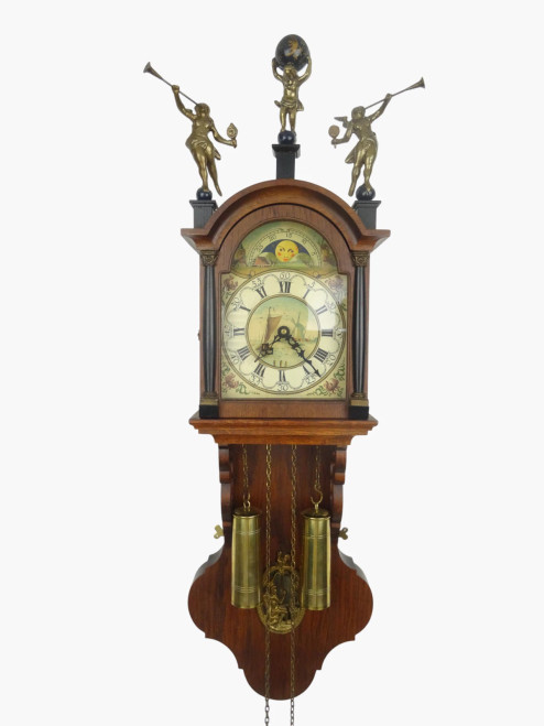 Friesian Antique Vintage Dutch Wall Clock with a Moonphase