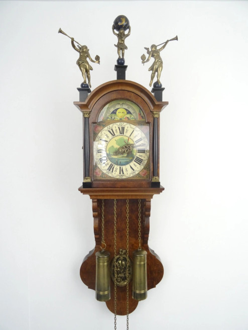 Friesian Antique Vintage Dutch Wall Clock with a Moonphase