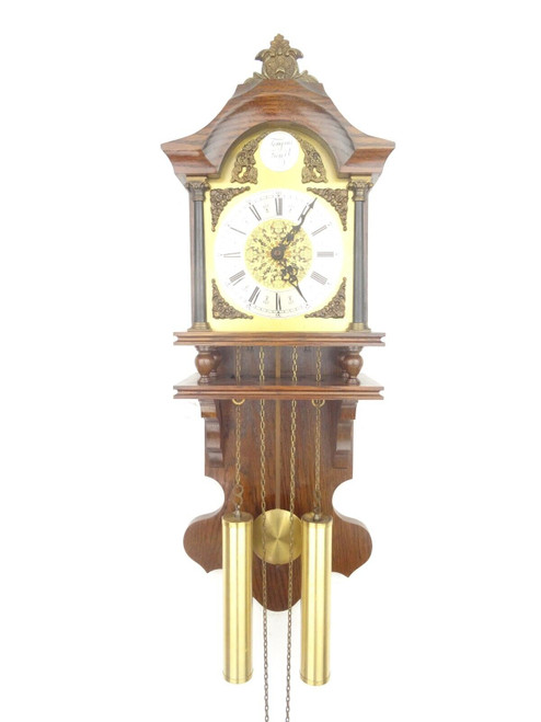 Dutch Vintage Antique Wall Clock 8 Day with Pendulum
