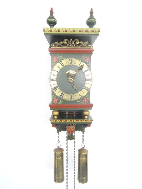 HINDELOOPEN DUTCH VINTAGE ANTIQUE WARMINK WUBA WALL CLOCK