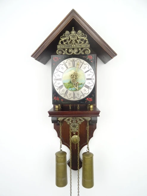 VINTAGE ANTIQUE DUTCH WARMINK WUBA WALL CLOCK 8 Day