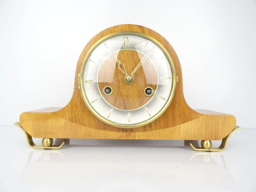 ANTIQUE VINTAGE MANTEL BRACKET CLOCK Schatz RETRO  8 DAY