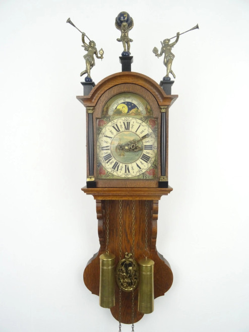 Frisian Antique Vintage Schippertje Dutch 8 Day Wall Clock