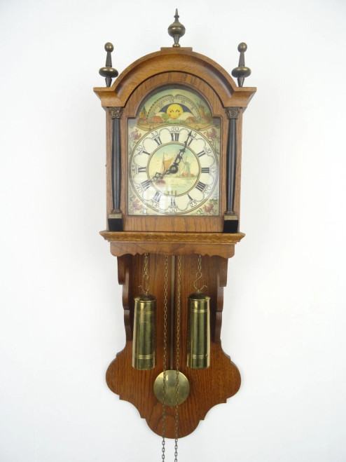 Frisian Antique Vintage Schippertje Dutch 8 Day Wall Clock
