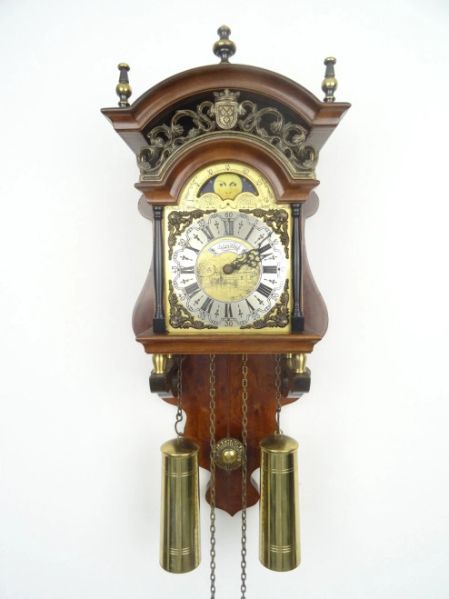 Vintage Antique Dutch 8 Day Sallander Wall Clock