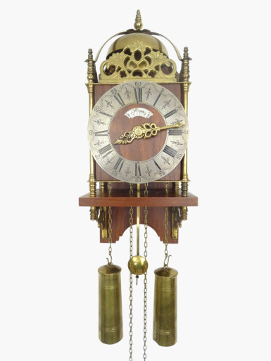 ANTIQUE VINTAGE BEAUTIFUL DUTCH WARMINK LANTERN WALL 8 Day CLOCK