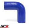 HPS 4 Ply Reinforced 90 Degree Silicone Hose Coupler 1.25" ID - 4" Leg Blue