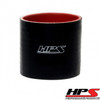 HPS HTSC-100-BLK 4 Ply Reinforced Silicone Hose Coupler - 1" ID - 3" Long Black